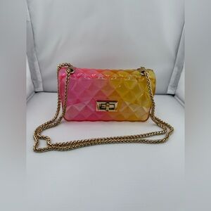 Two Tone Jelly Colorful Chain Bag